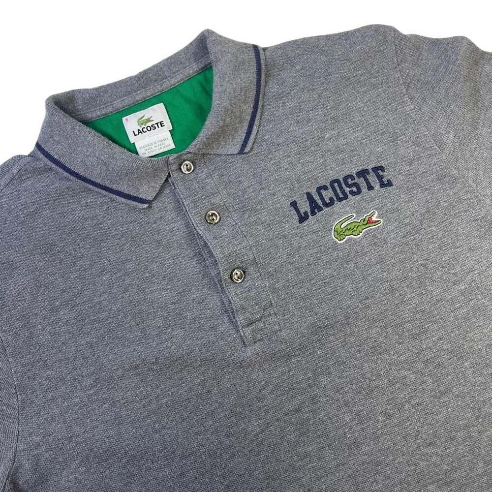 Lacoste Men's Gray Cotton Piqué Polo Shirt with Embroidered Logo